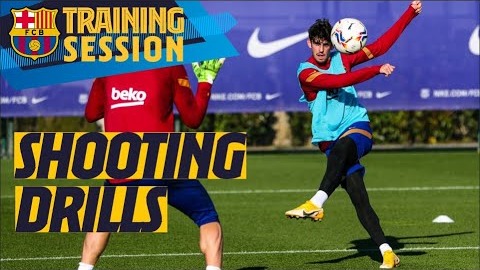 شوتزنی از پشت محوطه جریمه در تمرین دیروز بارسلونا