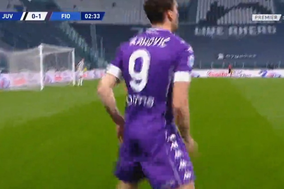 گل اول فیورنتینا به یوونتوس (داسان جاهوویچ)