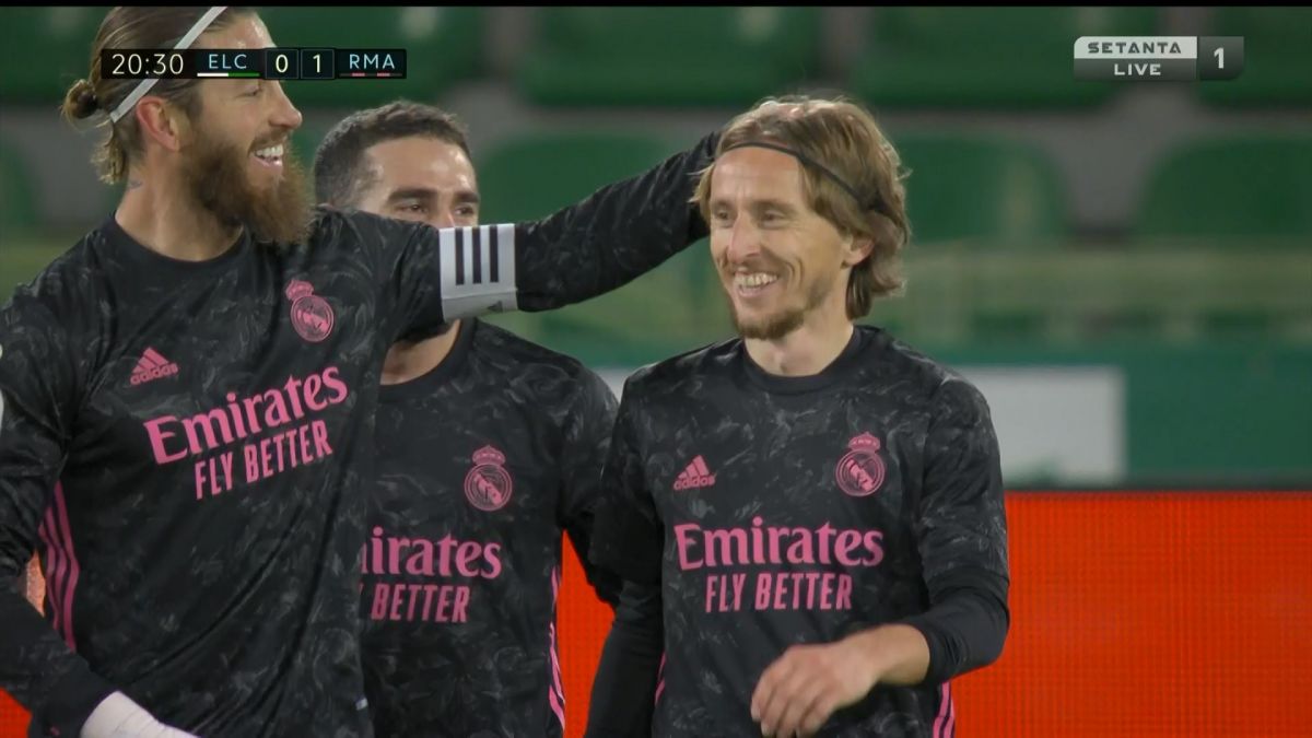 گل اول رئال مادرید به الچه (مودریچ)