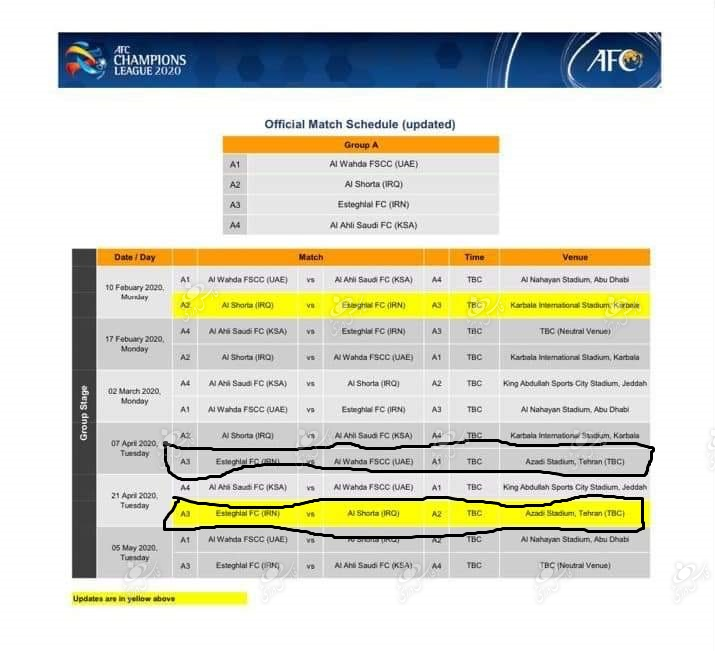 AFC ورزشگاه آزادی را میزبان بازیهای خانگی استقلال اعلام کرد