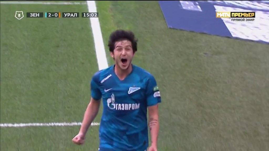 گل سوم زنیت به اورال با دبل سردار آزمون