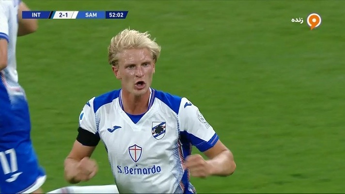 گل اول سامپدوریا به اینتر (مورتن تورشبی)