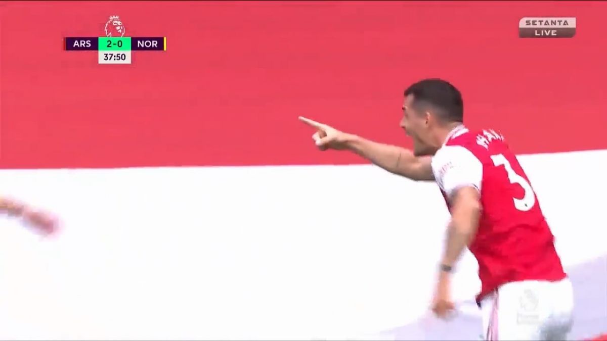 گل دوم آرسنال به نوریچ (ژاکا)