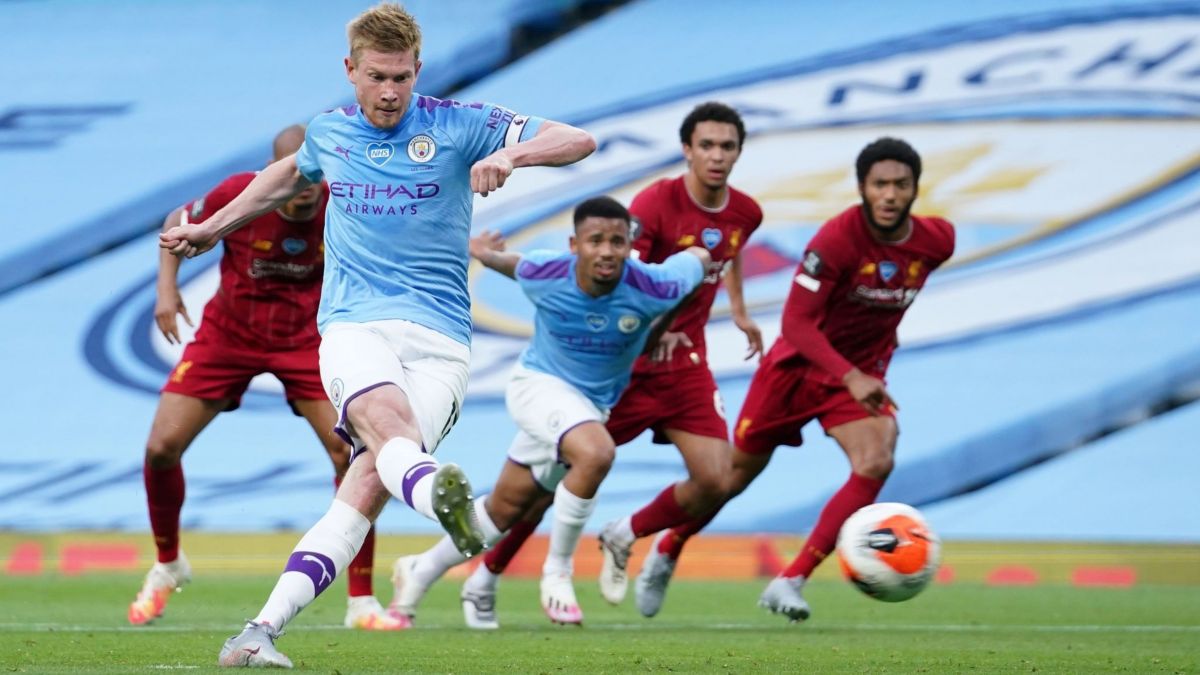 گل اول منچستر سیتی به لیورپول (دیبروین - پنالتی)