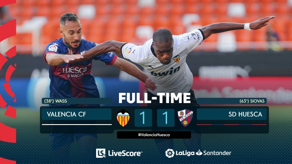 خلاصه بازی والنسیا 1-1 اوئسکا