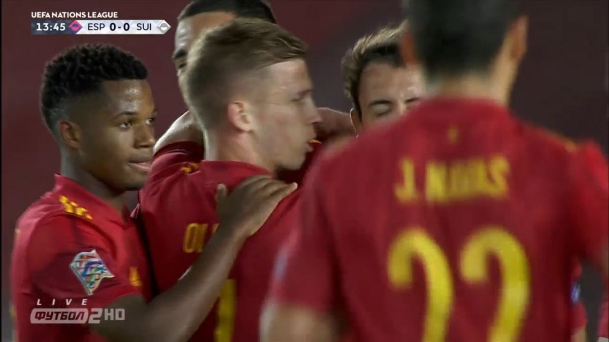 گل اول اسپانیا به سوئیس (اویارزابال)