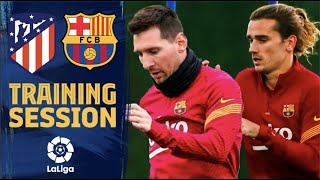 آخرین تمرین بارسلونا پیش از تقابل با اتلتیکو مادرید