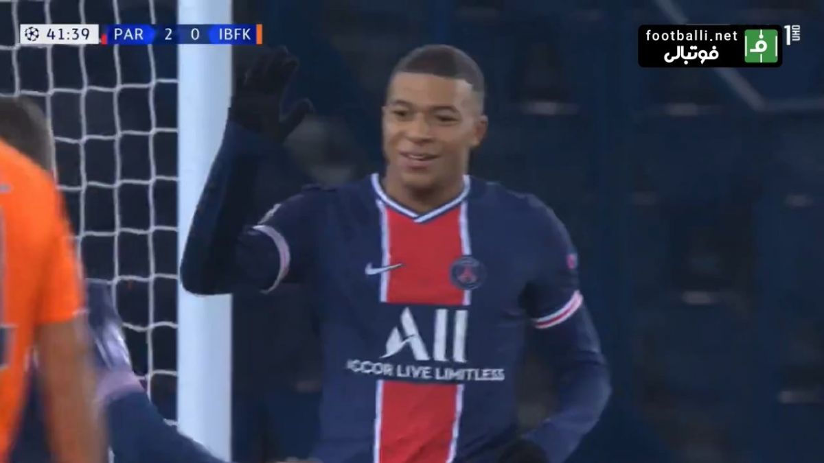 گل سوم پاری سن ژرمن به باشاک شهیر (امباپه - پنالتی)