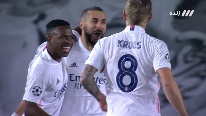 گل اول رئال مادرید به مونشن گلادباخ (کریم بنزما)