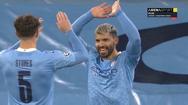 گل دوم منچسترسیتی به مارسی (آگوئرو)