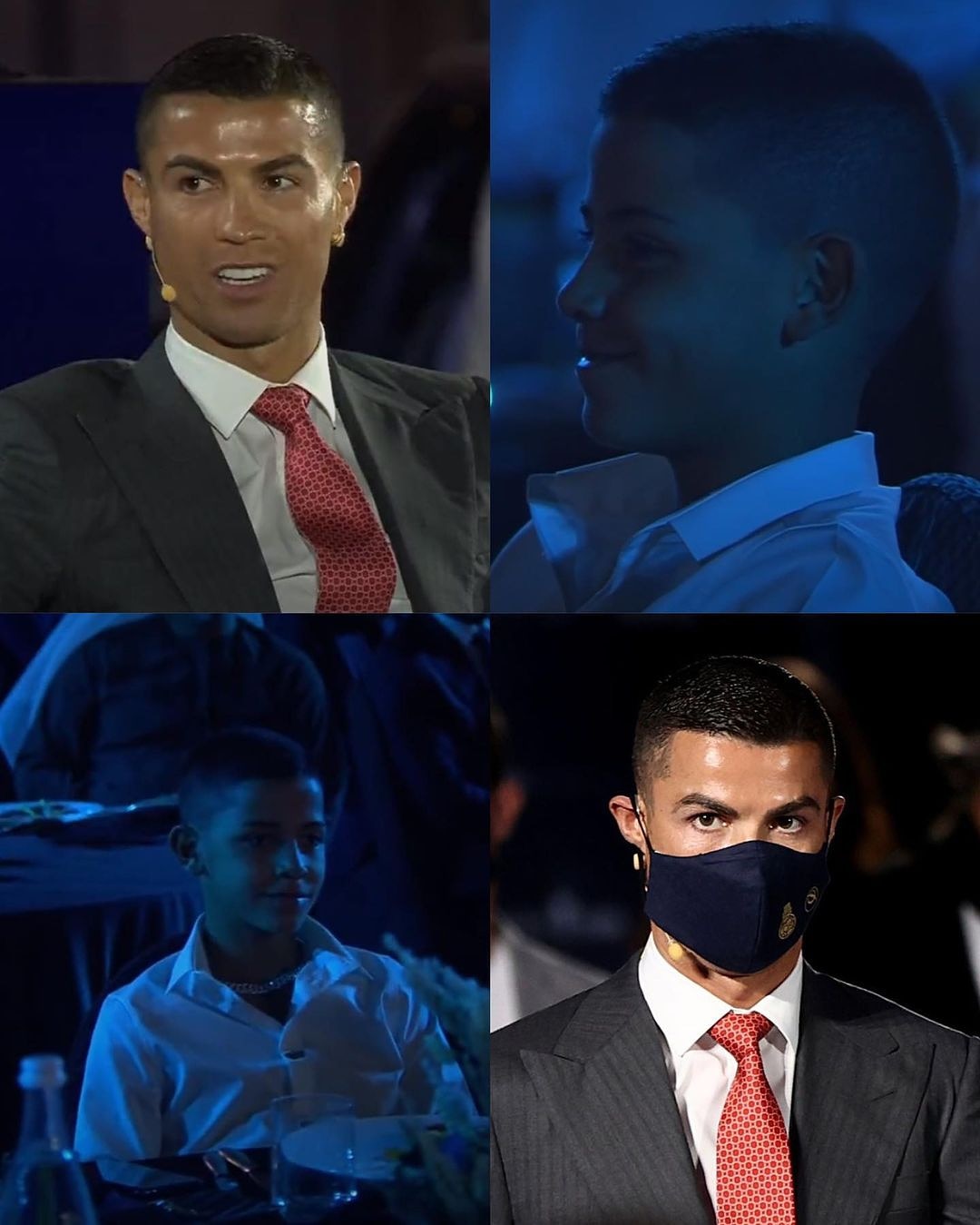 واکنش بامزه فرزند کریستیانو رونالدو به صحبتهای پدرش در گلوب ساکر