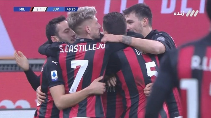 گل اول میلان به یوونتوس (کالابریا)