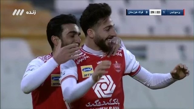 گل اول پرسپولیس به فولاد (مهدی عبدی)
