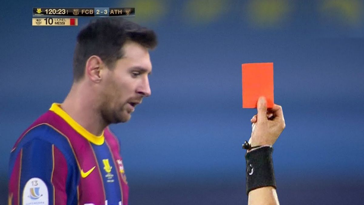 تمام کارت قرمز های دوران فوتبالی لیونل مسی