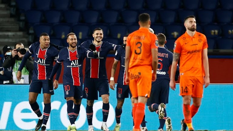 گل سوم پاری سن ژرمن به مون پلیه (ایکاردی)