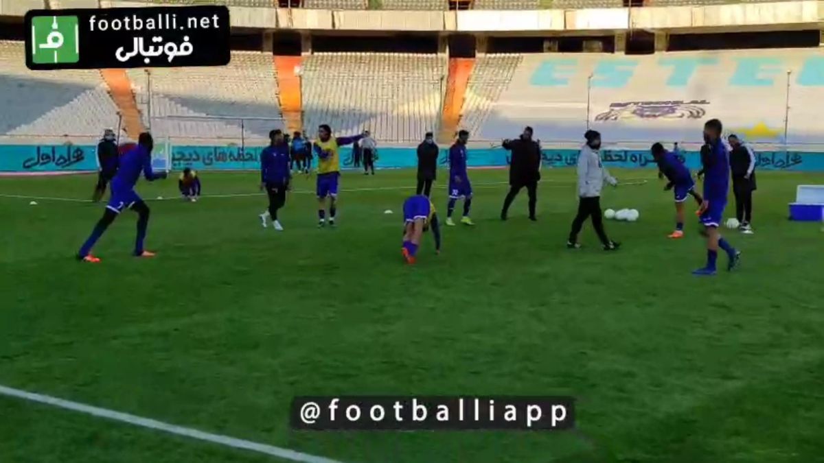 اختصاصی/ گرم کردن بازیکنان استقلال پیش از بازی با سایپا