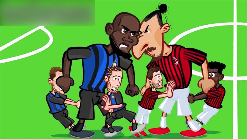 انیمیشن طنز بازی اینتر 2-1 میلان