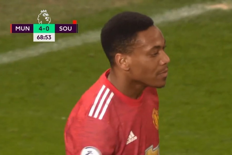 گل پنجم منچستریونایتد به ساوتهمپتون (مارسیال)