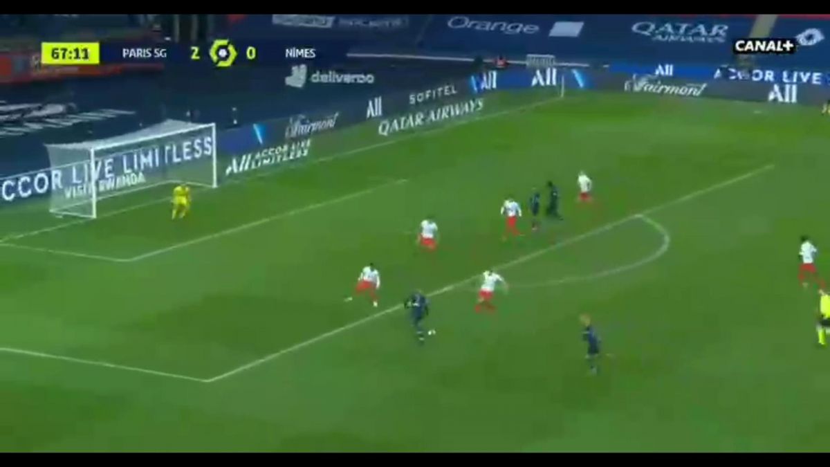 گل سوم پاری سن ژرمن به نیم (ضربه زیبای امباپه)