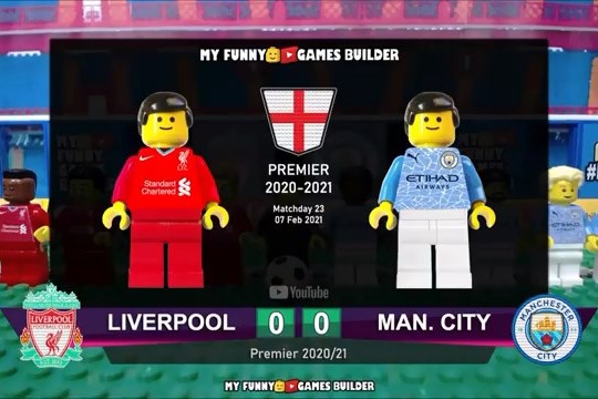 شبیه سازی بازی لیورپول 1-4 منچسترسیتی با عروسک لگو