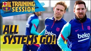 تمرین بارسلونا برای دیدار با سویا در جام حذفی
