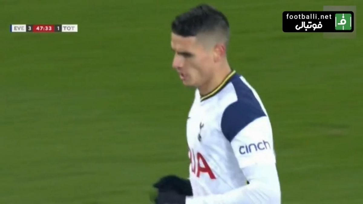 گل دوم تاتنهام به اورتون (اریک لاملا)