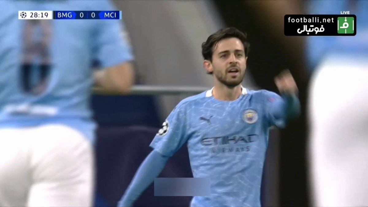 گل اول منچسترسیتی به مونشن گلادباخ (برناردو سیلوا)