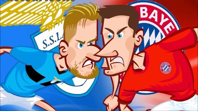 انیمیشن طنز بازی  لاتزیو 1-4 بایرن مونیخ