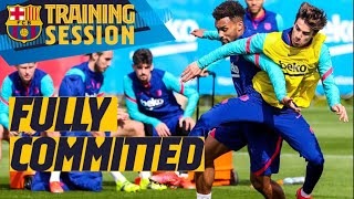 تمرین بارسلونا برای تقابل با سویا