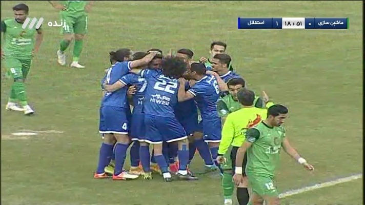 گل اول استقلال به ماشین سازی تبریز (گل به خودی وحید نعمتی)