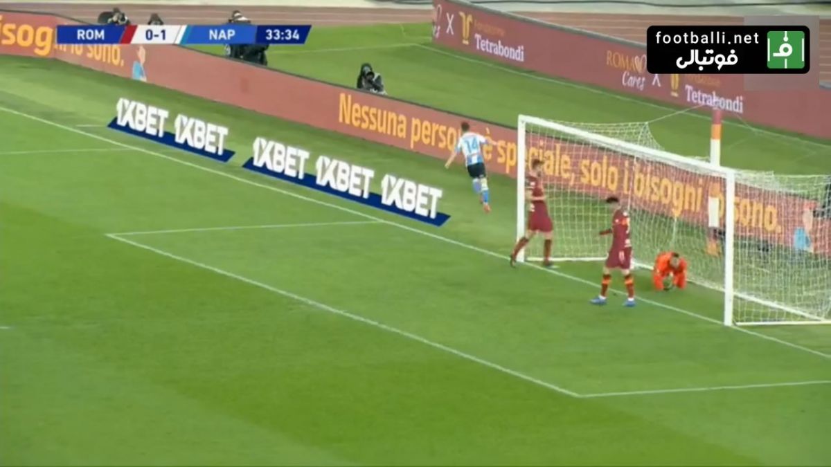 گل دوم ناپولی به رم (دبل مرتنز)