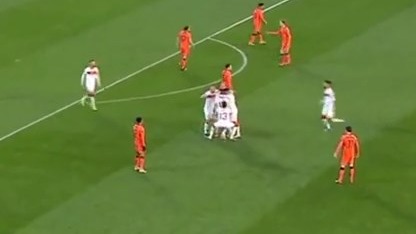 گل سوم ترکیه به هلند (هاکان چالهان اوغلو)