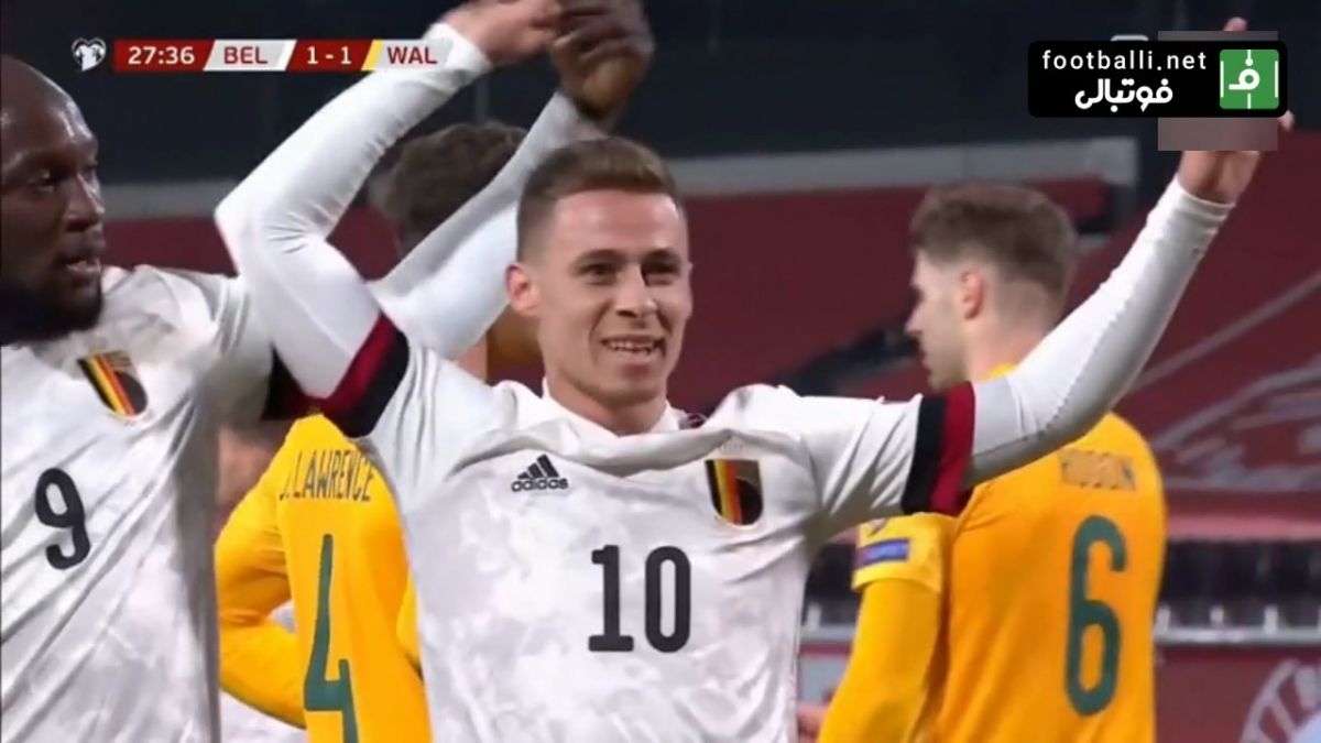 گل دوم بلژیک به ولز (تورگان هازارد)
