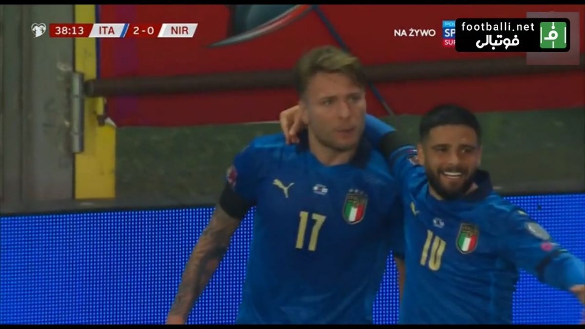 گل دوم ایتالیا به ایرلند شمالی (ایموبیله)