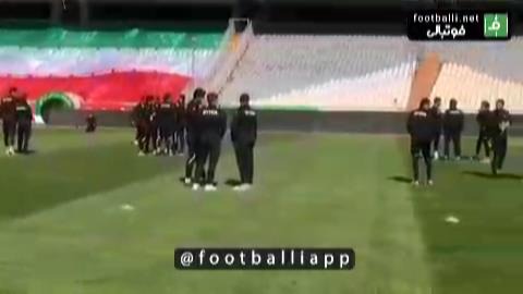 بازدید بازیکنان تیم‌ ملی سوریه از چمن ورزشگاه آزادی