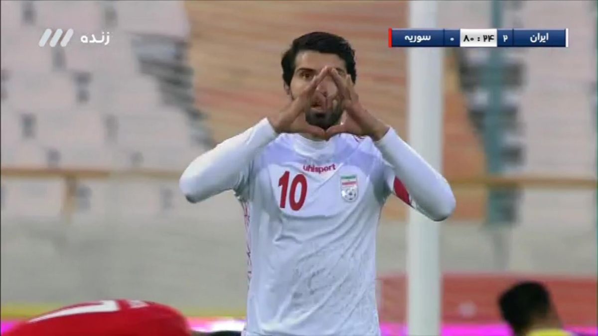 گل سوم ایران به سوریه (کریم انصاری فرد)