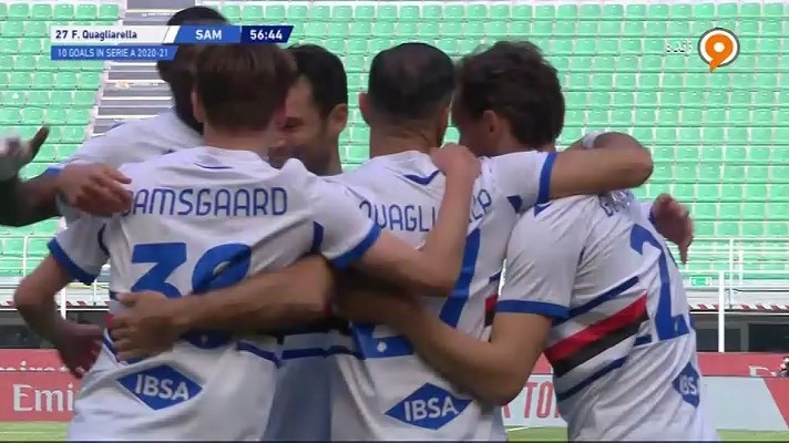 گل اول سمپدوریا به میلان (فابیو کوالیارلا)