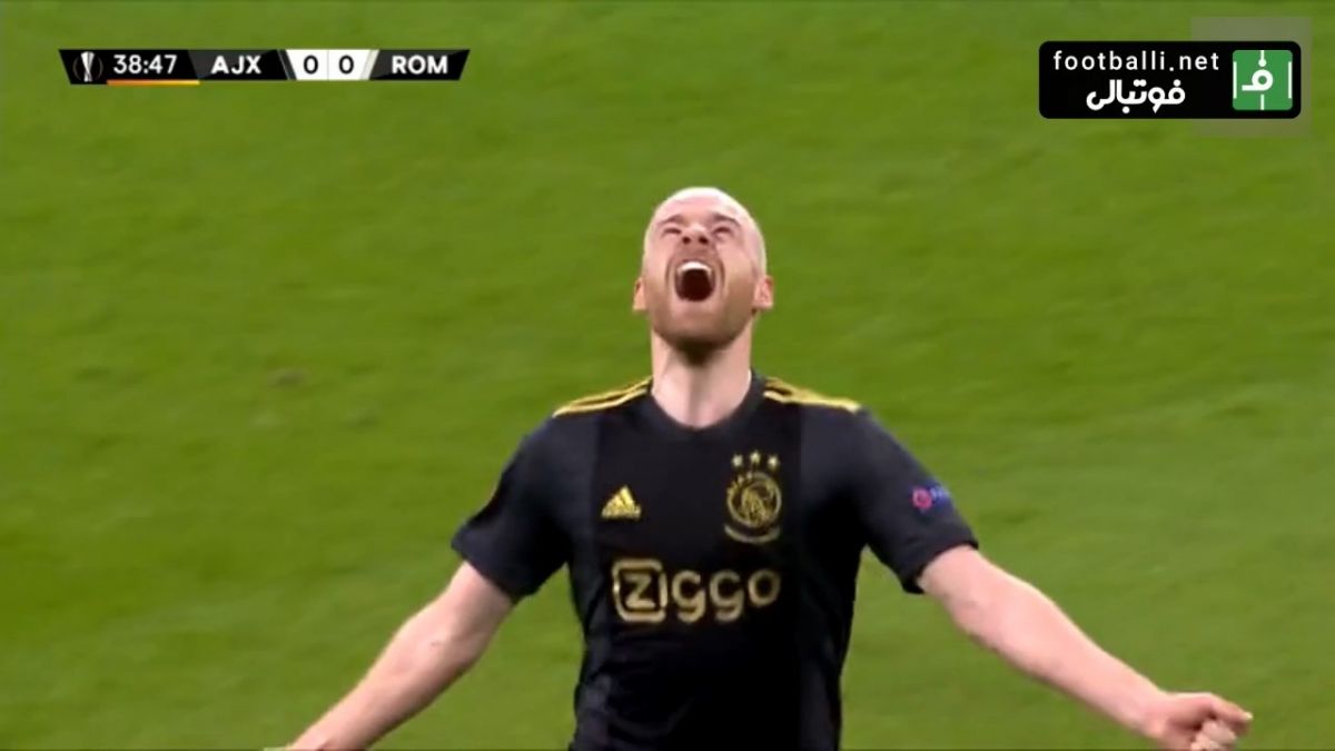 گل اول آژاکس به رم (کلاسن)