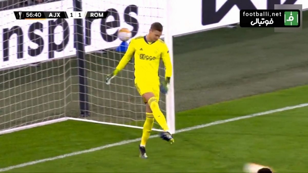 گل اول رم به آژاکس (پلگرینی روی اشتباه عجیب دروازه بان)