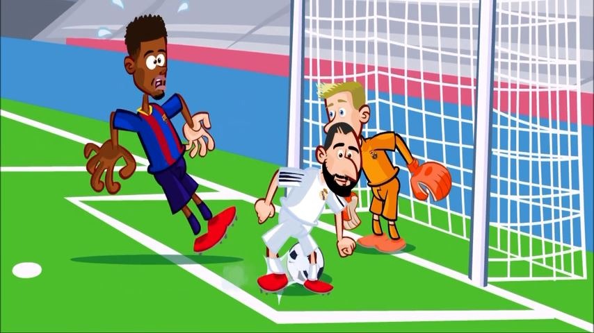 انیمیشن طنز بازی رئال مادرید 2-1 بارسلونا