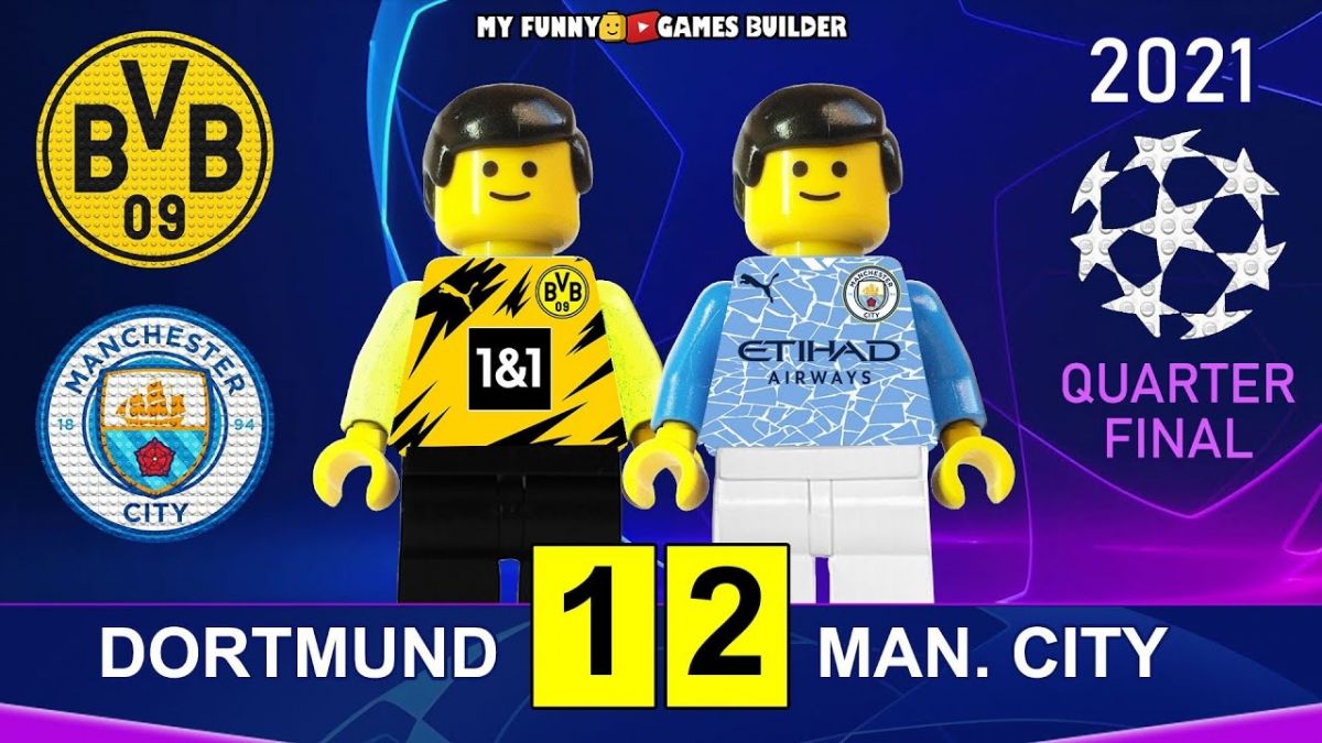 شبیه سازی بازی دورتموند 1-2 منچسترسیتی با عروسک لگو