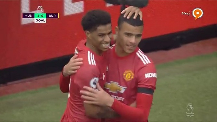 گل اول منچستریونایتد به برنلی (گرینوود)