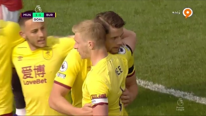 گل اول برنلی به منچستریونایتد (تارکوفسکی)