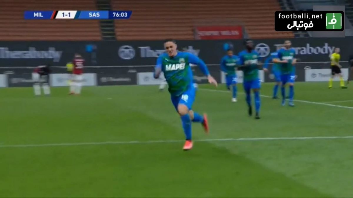 گل اول ساسولو به میلان (راسپادوری)