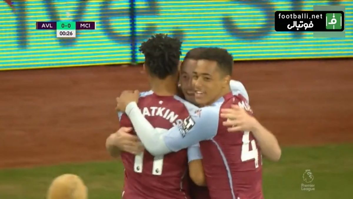 گل اول استون ویلا به منچسترسیتی (جان مک گین)