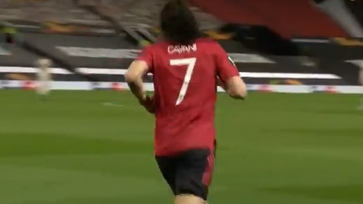 گل دوم منچستریونایتد به رم (کاوانی)