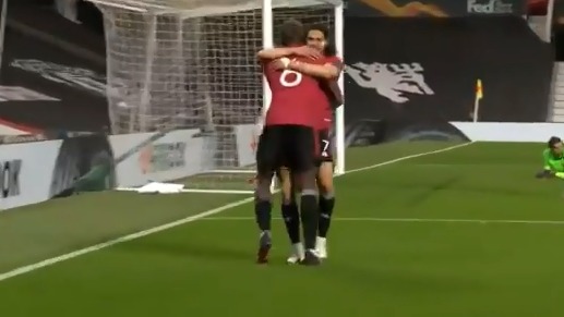 گل سوم منچستریونایتد به رم (دبل کاوانی)