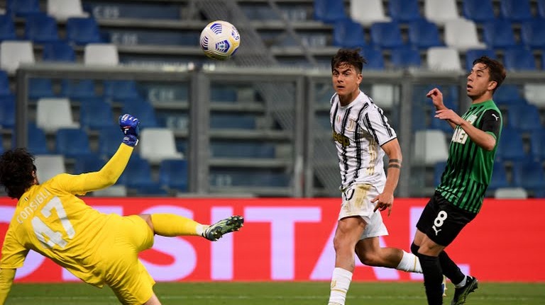 گل سوم یوونتوس به ساسولو (چیپ دیبالا)