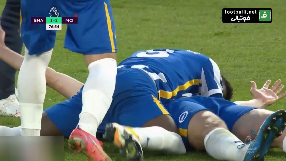 گل سوم برایتون به منچسترسیتی (دن برن)