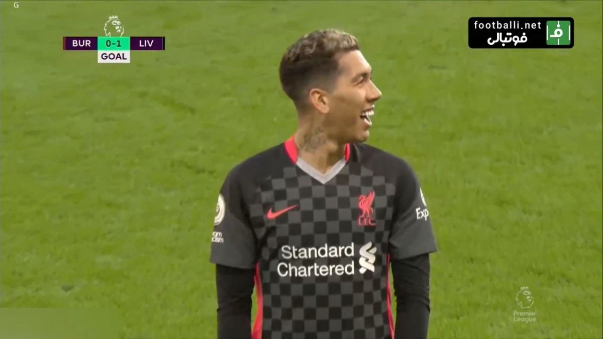 گل اول لیورپول به برنلی (فیرمینو)